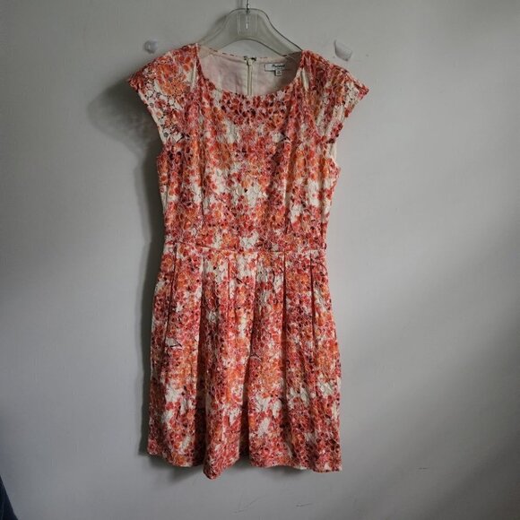 MADEWELL | Lacebloom Fit and flare Lace Dress red yellow sz 00 - Picture 2 of 7